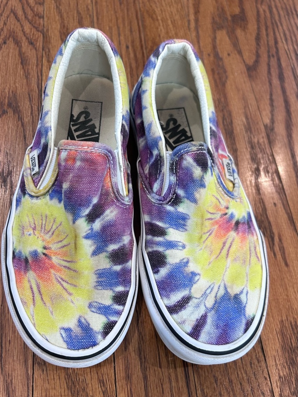 Vans Tie-Dye Slip-On Sneakers - Yellow, Purple, Blue